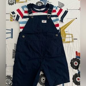 Carters 2 pc all American overall shorts